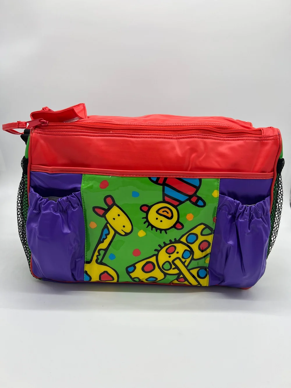Vintage TODD PARR Colorful Kids Baby Diaper Bag in Red, Purple & Green